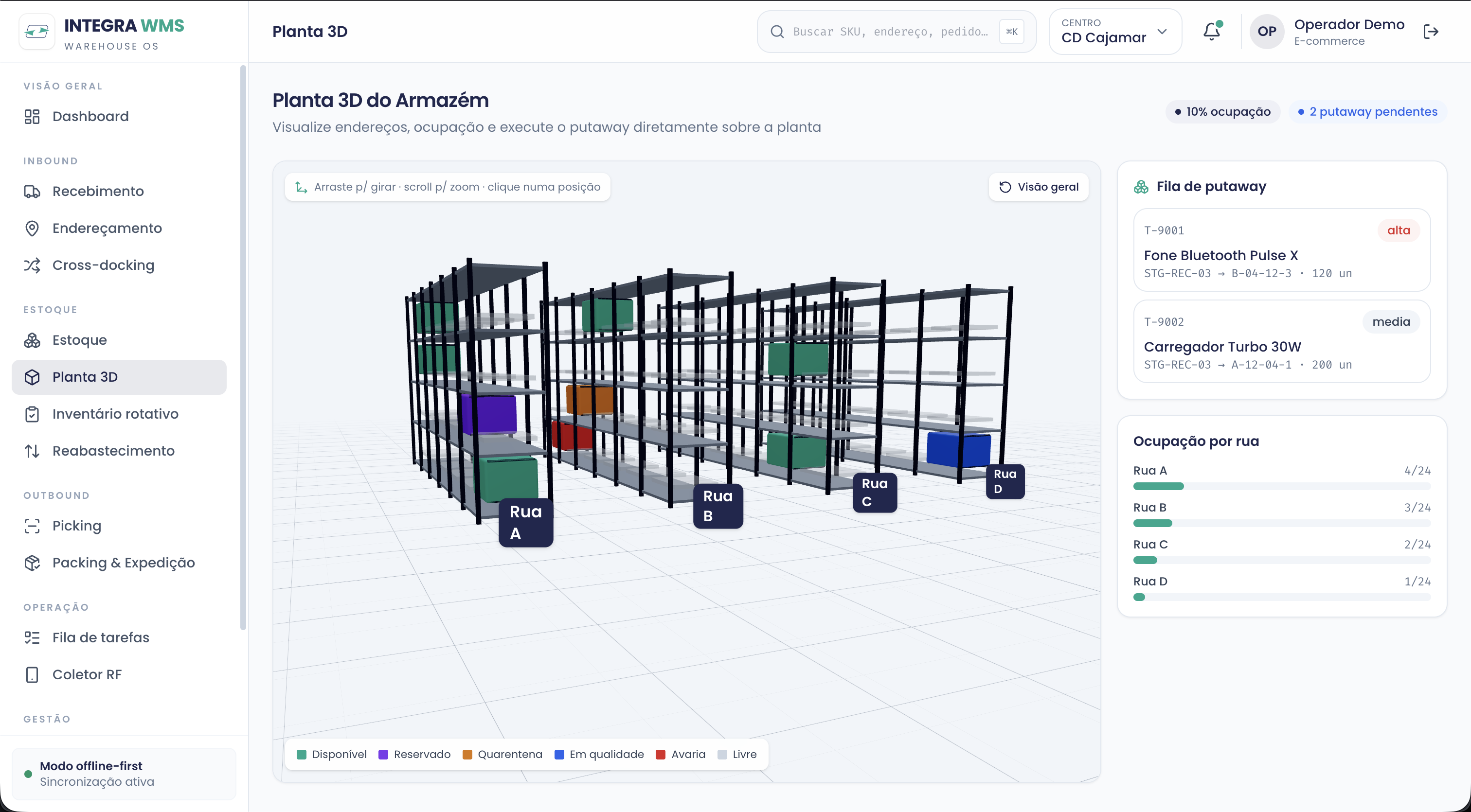 A transportadora que enxergou a própria operação. — Planta 3D